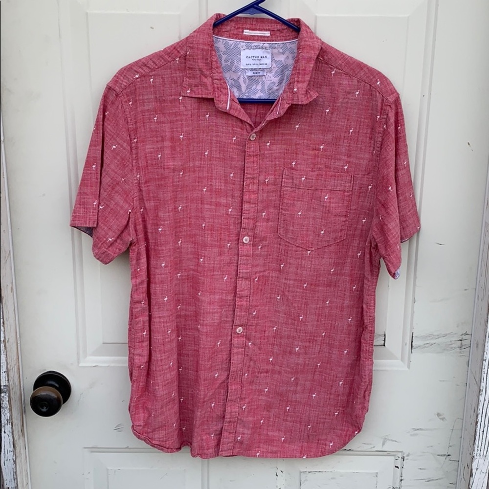 Men’s worn Flamingo button up shirt